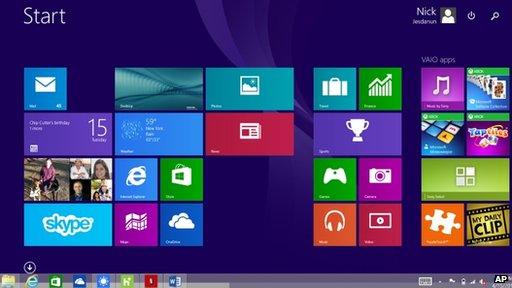 Windows 8.1 screen