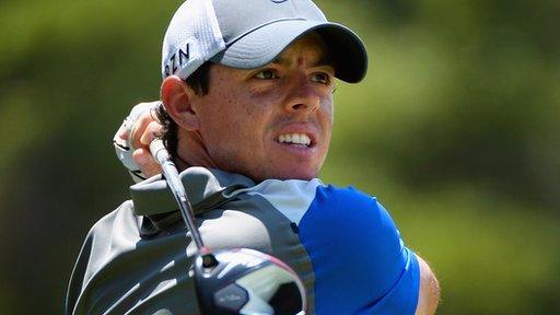 Rory McIlroy in action at the US Open