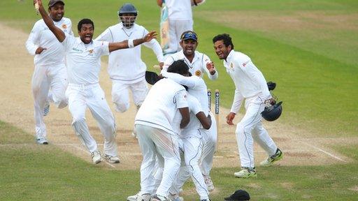 Sri Lanka celebrate winning the Test series