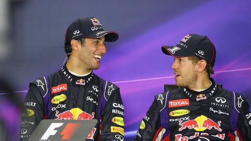 Daniel Ricciardo and Sebastian Vettel