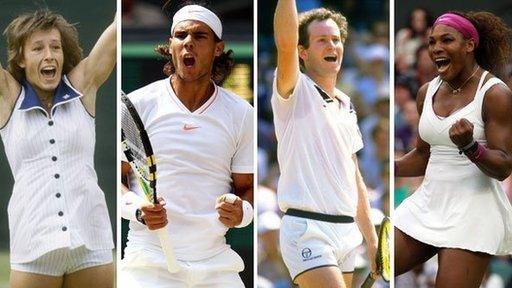 Martina Navratilova, Rafael Nadal, John McEnroe and Serena Williams