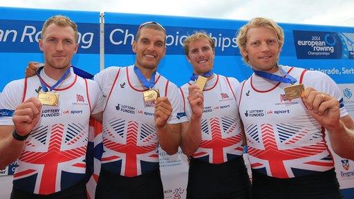 Great Britain's men's four at the European Championships