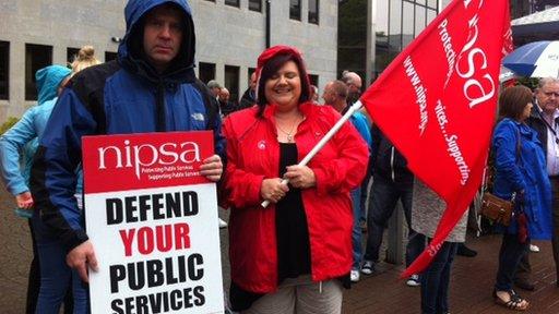 Nipsa members demonstrated on the streets of Londonderry