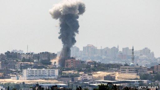 Israeli air strike in Gaza City