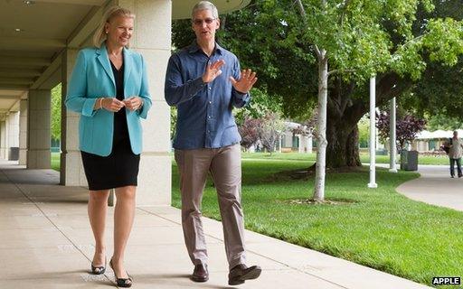 Ginni Rometty and Tim Cook