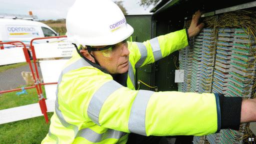 BT engineer at a street cabinet