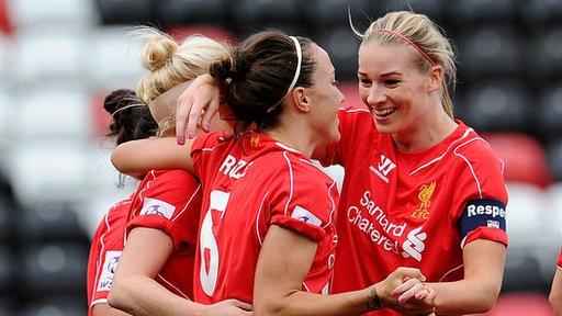 Liverpool's Gemma Bonner (right) and Lucy Bronze