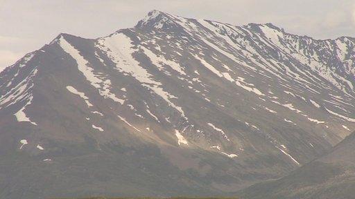 A range of mountains, as seen from the Deosai Plateau in northern Pakistan