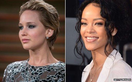 Jennifer Lawrence and Rihanna