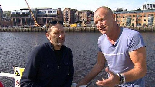 Jimmy Nail, left, and Sting