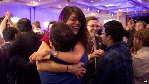 Supporters of the 'No' campaign celebrate