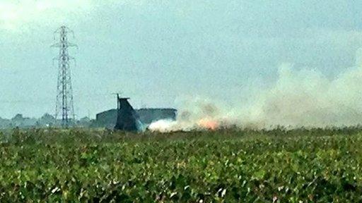 Scene of F-15 crash in Lincolnshire