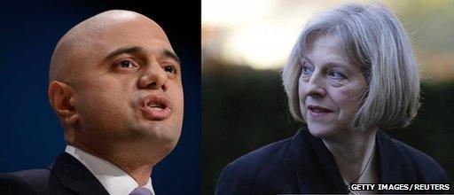 Sajid Javid and Theresa May