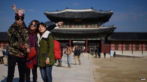 Korean's using selfie stick