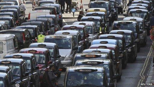 Black cabs in London