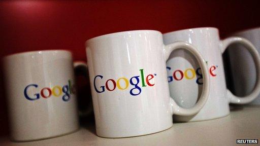 Google logo on mugs