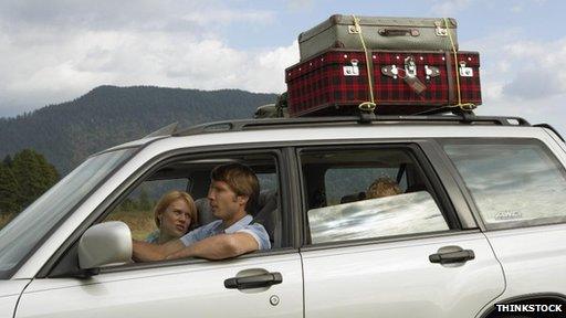 Family in car