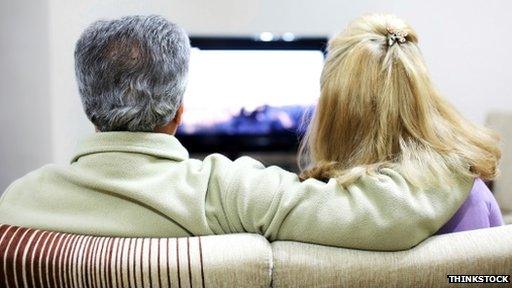 Couple watching TV