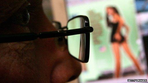 man looking at online porn