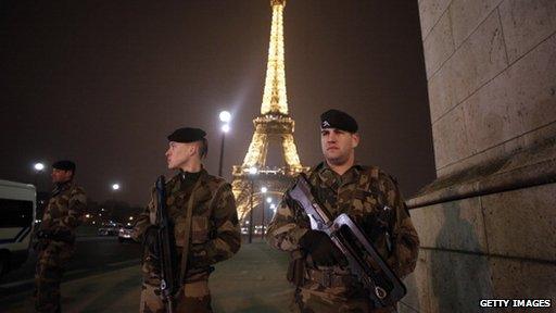 Eiffel Tower under guard