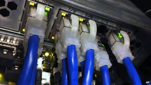 Server with cables attached