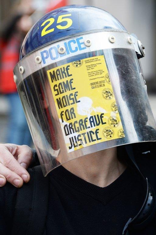 Protestors outside the Home Office