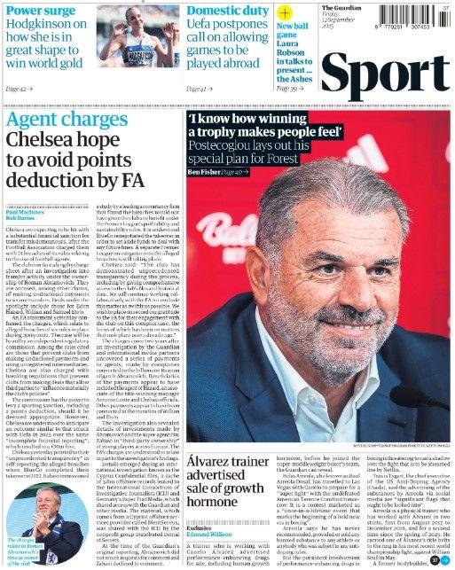 The back page of the Guardian