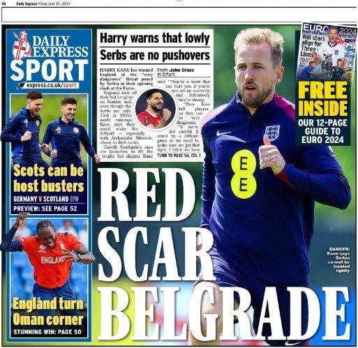 The back page of the Daily Express