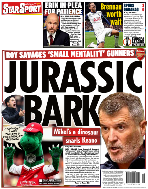 Back page of the Daily Star on 27 September 2024