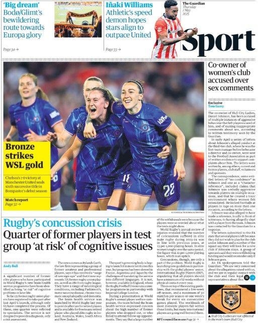 The back page of the Guardian