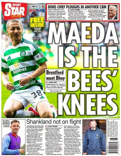 The back page of the Scottish edition of The Star on 280625