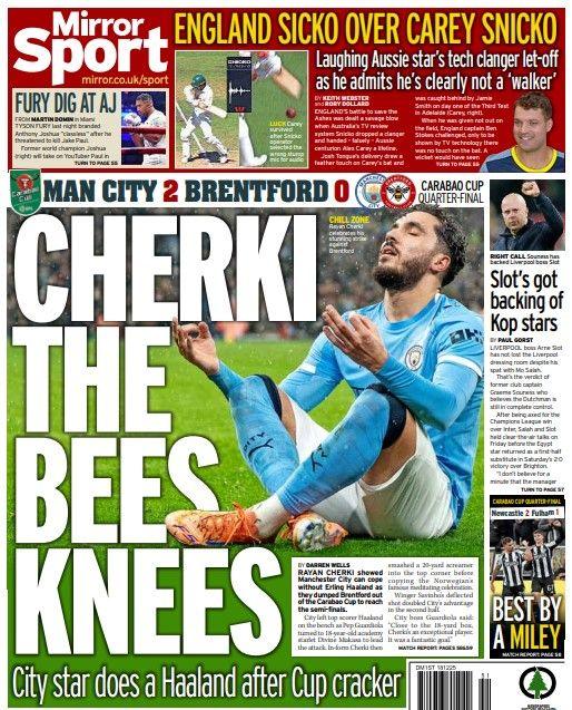 The Daily Mirror back page
