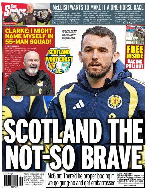 The back page of the Scottish edition of The Star on 310326