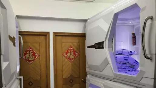 'Space capsule' pods in a Hong Kong flat