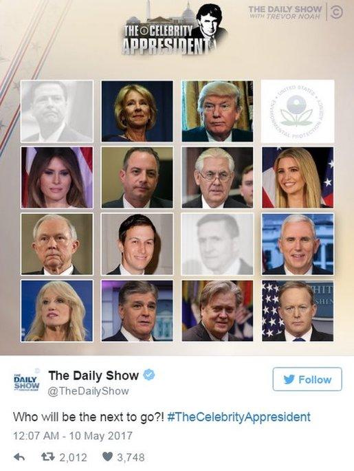 Screen grab of tweet by @TheDailyShow