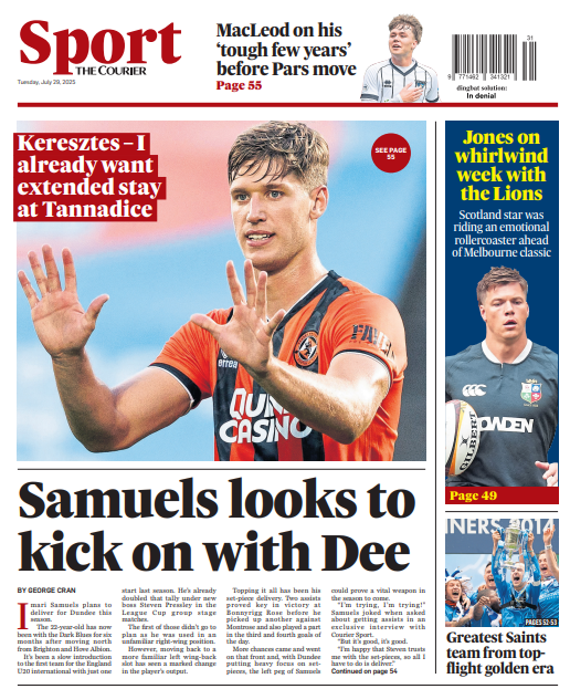 The back page of The Courier on 290725