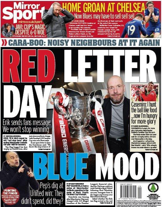 The back page of the Daily Mirror