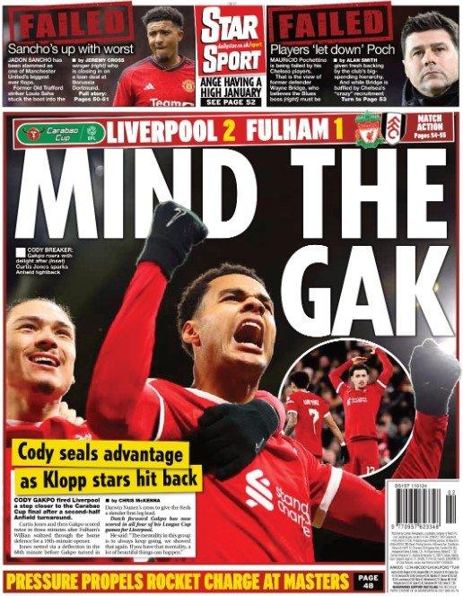 The back page of the Daily Star