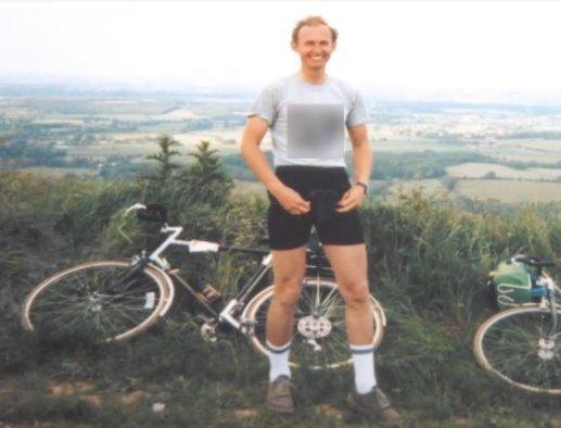 David Fuller with bikes in countryside