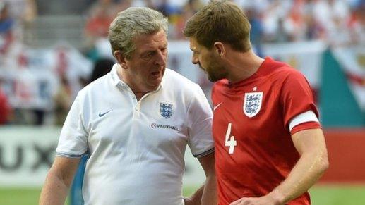 England manager Roy Hodgson with Steven Gerrard