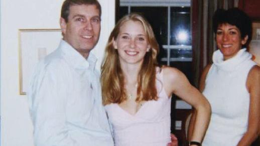 Photo of Prince Andrew, Virginia Giuffre and Ghislaine Maxwell