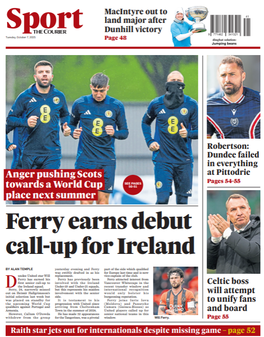 The back page of The Courier on 071025