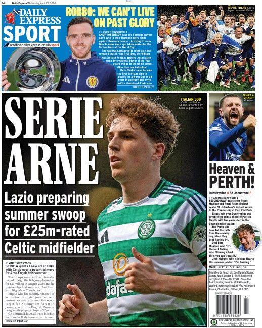 The back page of the Scottish Daily Express on 220426