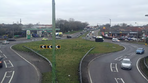 The Fortune of War junction in Basildon