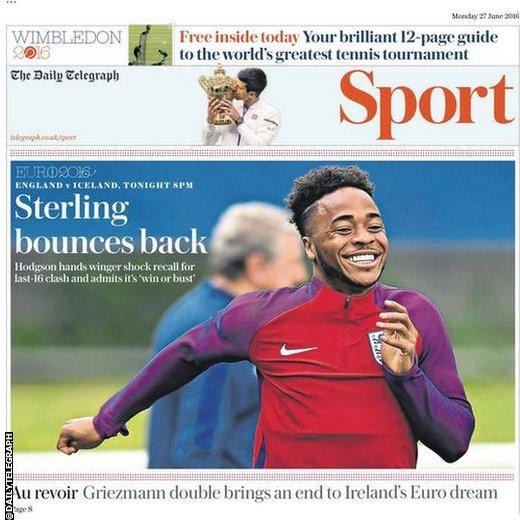 Daily Telegraph back page