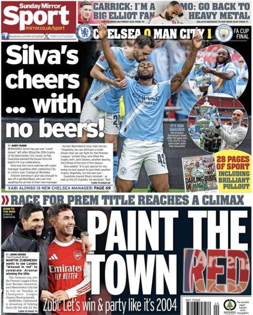 The Sunday Mirror back page