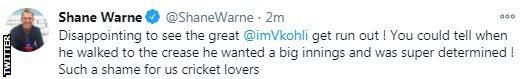 Shane Warne on Twitter