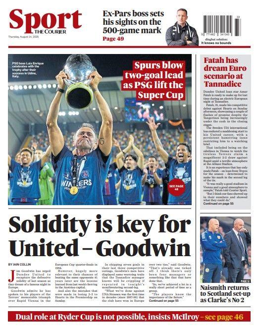The back page of The Courier on 140825