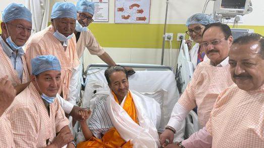 India's activist Sonam Wangchuk (centre) in hospital. Photo: 23 July 2026