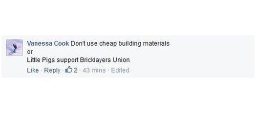 Don't use cheap building materials. Or pigs support bricklayer's union